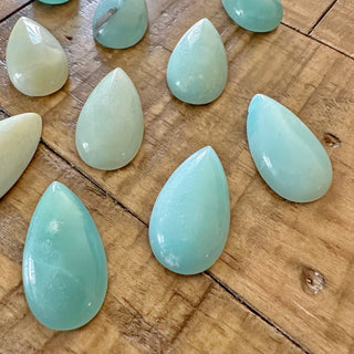 28x15mm Flower Amazonite Cabochon