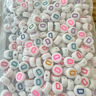 4mm Acrylic Letter Beads - A to Z - Colorful