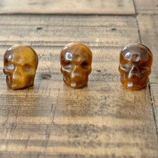 1pc Tigers Eye Skull Focal Bead