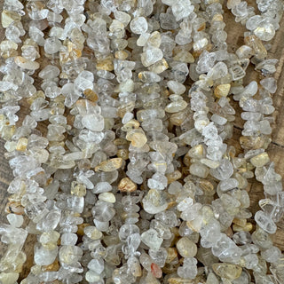 5-8mm Gold Rutilated Quartz Bead Chip Strand