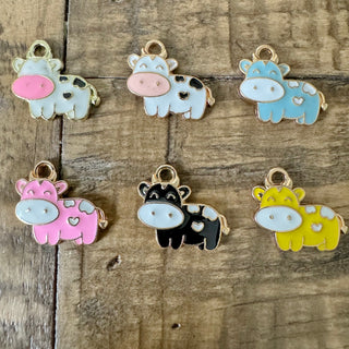25pc Cow Charms - Assorted Colors