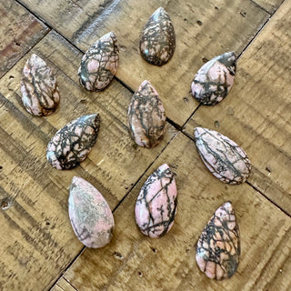 28x15mm Rhodonite Teardrop Cabochon