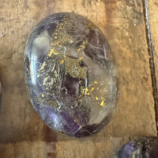 Oval Amethyst with Gold Lined Cabochon 22x30mm