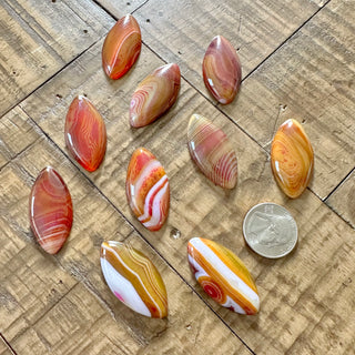 40x20mm Horse Eye Shaped Agate Cabochon  - Assorted Colors