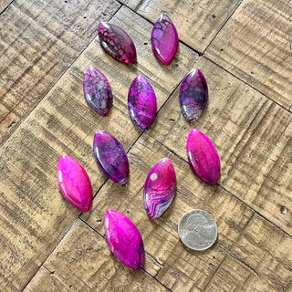 40x20mm Horse Eye Shaped Agate Cabochon  - Assorted Colors