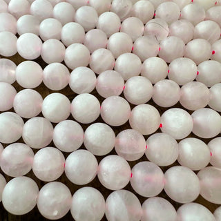 Rose Quartz Frosted Bead Strand - 4mm - 6mm - 8mm