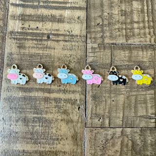 25pc Cow Charms - Assorted Colors