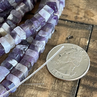 6mm Natural Amethyst Cube Beads Strands