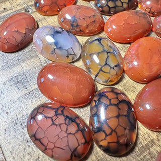 25x18mm Chocolate Dragon's Vein Agate Oval Cabochon