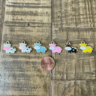 25pc Cow Charms - Assorted Colors