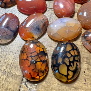 25x18mm Chocolate Dragon's Vein Agate Oval Cabochon