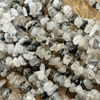 5-8mm Rutilated Quartz Chip Bead Strand