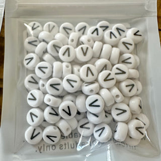 4mm Acrylic Letter Beads - A to Z - Black Letters