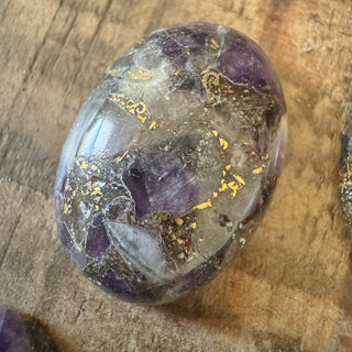 Oval Amethyst with Gold Lined Cabochon 22x30mm