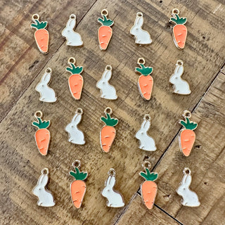 20pc Rabbit & Carrot Charms