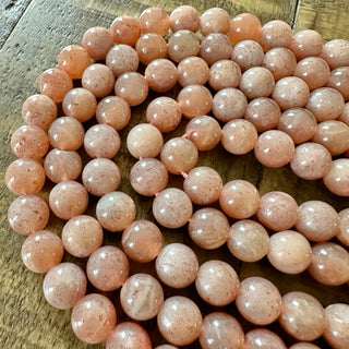 Grade A Sunstone Round Bead Strand - 6mm - 8mm