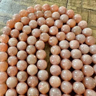 Grade A Sunstone Round Bead Strand - 6mm - 8mm