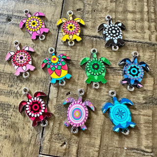 10pc Sea Turtle Link Connector Charms