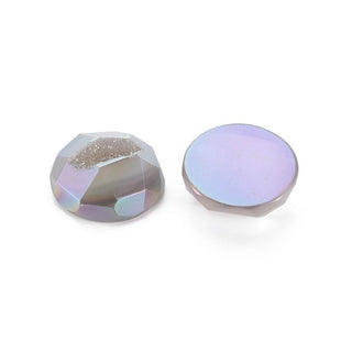 Faceted Agate Druzy Cabochon 28mm