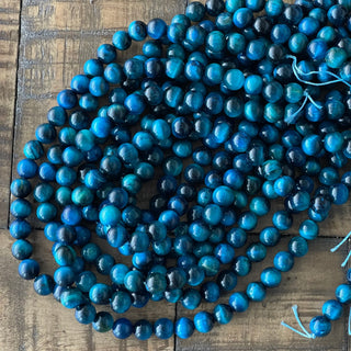 Blue Tigers Eye Bead Strand - 6mm - 8mm