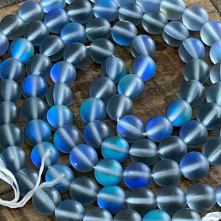 8mm Mermaid Glass Bead Strands - Synthetic Glass - Mystic - Aura - Synthetic Moonstone