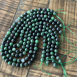 Ruby in Zoisite Bead Strand - 4mm - 6mm - 8mm