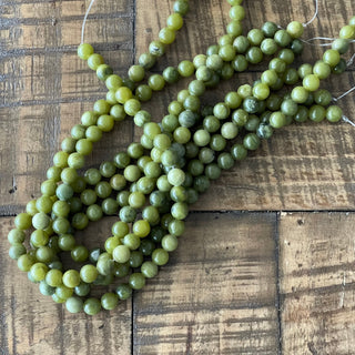 Peridot Bead Strand - 6mm - 8mm