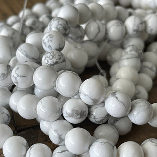 White Howlite Bead Strands - 4mm - 6mm - 8mm