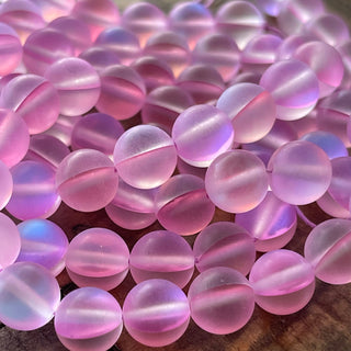 8mm Mermaid Glass Bead Strands - Synthetic Glass - Mystic - Aura - Synthetic Moonstone