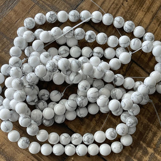 White Howlite Bead Strands - 4mm - 6mm - 8mm