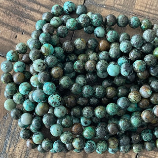 African Turquoise Round Bead Strand - 4mm - 6mm - 8mm - 10mm