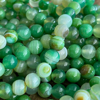 8mm Green Sardonyx Bead Strand