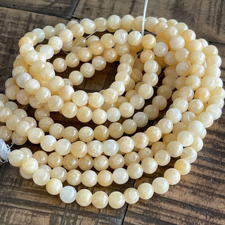 8mm Lemon Yellow Jade Bead Strand