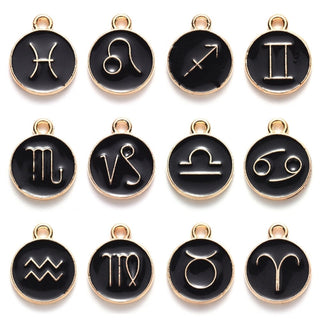 22mm Constellation Zodiac Sign Charm Set - Various Colors