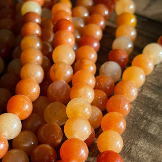 8mm Orange Aventurine Bead Strand