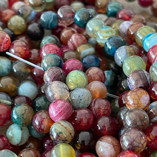 Natural Colorful Crackle Agate Beads Strand - 6mm - 8mm