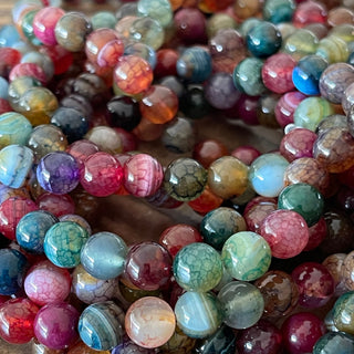 Natural Colorful Crackle Agate Beads Strand - 6mm - 8mm