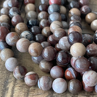 8mm Petrified Wood Bead Strand