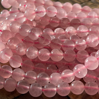 Pink Rose Quartz Bead Strand - 4mm - 6mm - 8mm