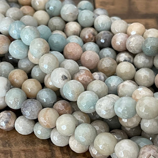 8mm Faceted Natural Amazonite Bead Strands