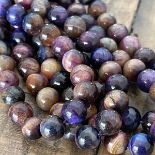 8mm Galaxy Tigers Eye Bead Strand