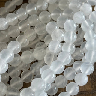 Grade AAA Selenite Bead Strand - 4mm - 6mm - 8mm