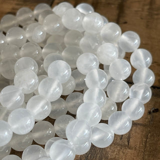 Grade AAA Selenite Bead Strand - 4mm - 6mm - 8mm