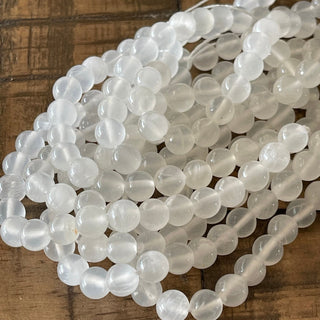 Grade AAA Selenite Bead Strand - 4mm - 6mm - 8mm