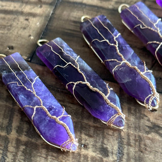 Amethyst Lightning Bolt Pendant