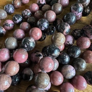 8mm Natural Pink Rhodonite Bead Strands