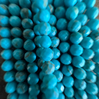 3mm Faceted Genuine Turquoise Bead Strand