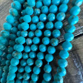 3mm Faceted Genuine Turquoise Bead Strand