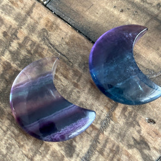 30x16mm Moon Shaped Fluorite Cabochon