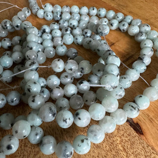 Kiwi/Sesame Jasper Bead Strand - 6mm - 8mm